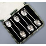 A cased set of six silver teaspoons