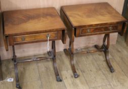 A pair of small Regency style mahogany sofa table type coffee tables W.47cm