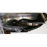 A quantity of plated serving dishes, etc