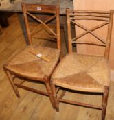 Two Regency simulated bamboo chairs