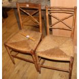 Two Regency simulated bamboo chairs