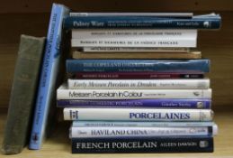 A quantity of reference books relating to porcelain, including Chinese Porcelain, Meissen, Copeland,