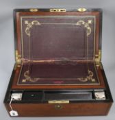 A Victorian mahogany brass mounted writing slope