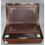 A Victorian mahogany brass mounted writing slope