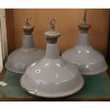 A set of 3 industrial lights W.44cm