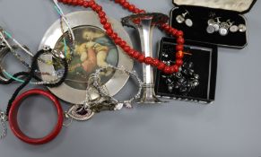 A quantity of assorted items including costume jewellery and silver.