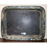 A Victorian papier mache tray 76 x 59cm