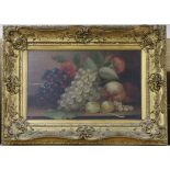 Victorian School, oil on canvas laid on panel, still life of fruit, inscribed verso and dated