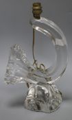 A 1960's French Daum glass table lamp base