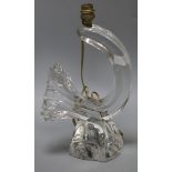 A 1960's French Daum glass table lamp base