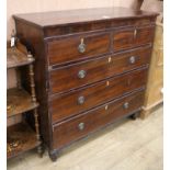 A George III mahogany chest of five drawers W.114cm