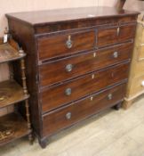 A George III mahogany chest of five drawers W.114cm