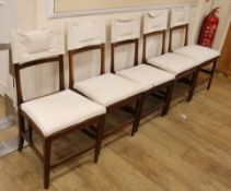 A set of five 19th century campaign chairs