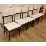 A set of five 19th century campaign chairs