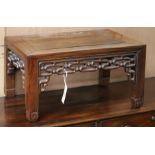 A small Chinese rectangular topped table W.52cm