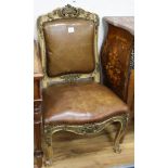 A 19th century French giltwood salon chair