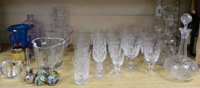 A quantity of mixed cut glass and Studio glassware