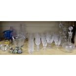 A quantity of mixed cut glass and Studio glassware