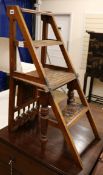 A Victorian metamorphic library chair H.87cm