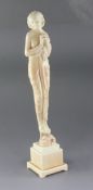 A rare Doulton & Co blush ivory figure 'Spring' HN1774, modelled by R. Garbe, c.1933, height 53cm,