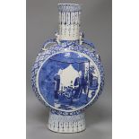 A large 19th century Chinese blue and white moon flask height 55.5cm