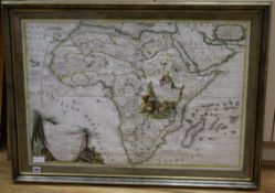 P.M. Cronelli, coloured engraving, Map of Africa, 61 x 89cm