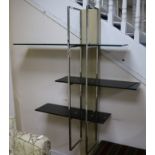 A set of modern Deco-style wall shelves W.120cm