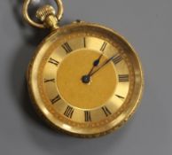 An early 20th century Swiss 18ct. gold fob watch.