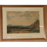 Edwin Harris, watercolour, Amberley Mount from West Chiltington Common, 37 x 56cm