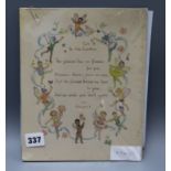 Margaret Tarrant, watercolour, illustrated poem, signed monograms