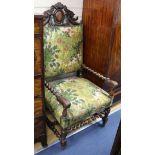 An 19th century Flemish walnut armchair