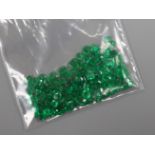 A quantity of loose unmounted assorted cut emeralds.