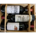 Six bottles of red Bordeaux including one bottle of Chateau Malescasse 1980 and one bottle of