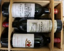 Six bottles of red Bordeaux including one bottle of Chateau Malescasse 1980 and one bottle of