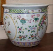 A 19th century Chinese famille rose jardiniere diameter 36.5cm