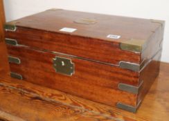 A 19th century mahogany brass bound writing slope