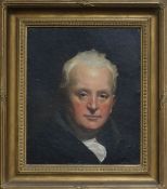 Manner of Raeburn, oil on board, Portrait of a gentleman, 43 x 35cm