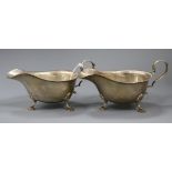 A pair of late 1960's silver sauceboats by Mappin & Webb, 8 oz.