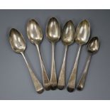 A quantity of silver Georgian spoons.