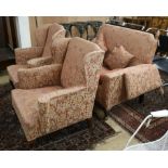 A tapestry upholstered three piece half Knole suite