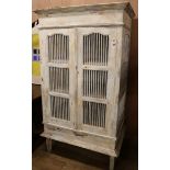 A painted birdcage cabinet W.99cm