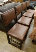 A set of 4 1920's oak dining chairs