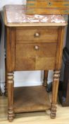 French marble top bedside cabinet W.40cm