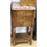 French marble top bedside cabinet W.40cm