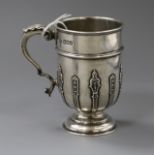 An Edwardian silver christening mug, Mappin & Webb, London, 1907, 10.2cm, 6 oz.
