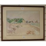 Henry Du Plessis, watercolour, The Beach, signed, 41 x 57cm