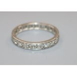 A white metal and diamond set full eternity ring, size N/0.
