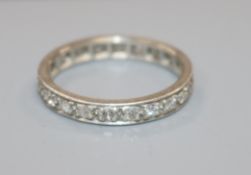 A white metal and diamond set full eternity ring, size N/0.