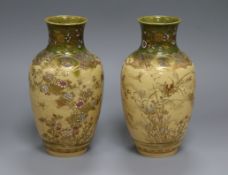 A pair late Satsuma vases height 21cm (one a.f.)