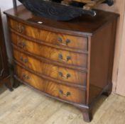 A George III style mahogany bow fronted chest of drawers